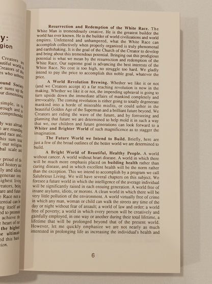 'White Man's Bible by Ben Klassen