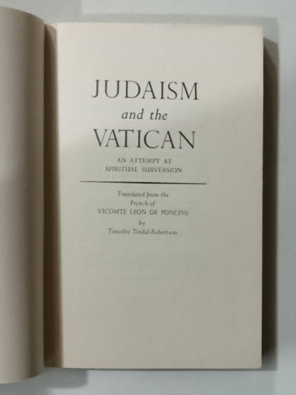 Judaism and the Vatican by Leon de Poncins PB