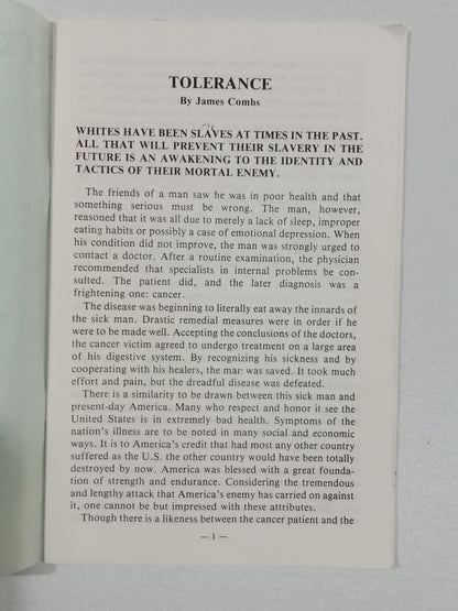 Tolerance: Jewry's War on Whites by James Combs SB