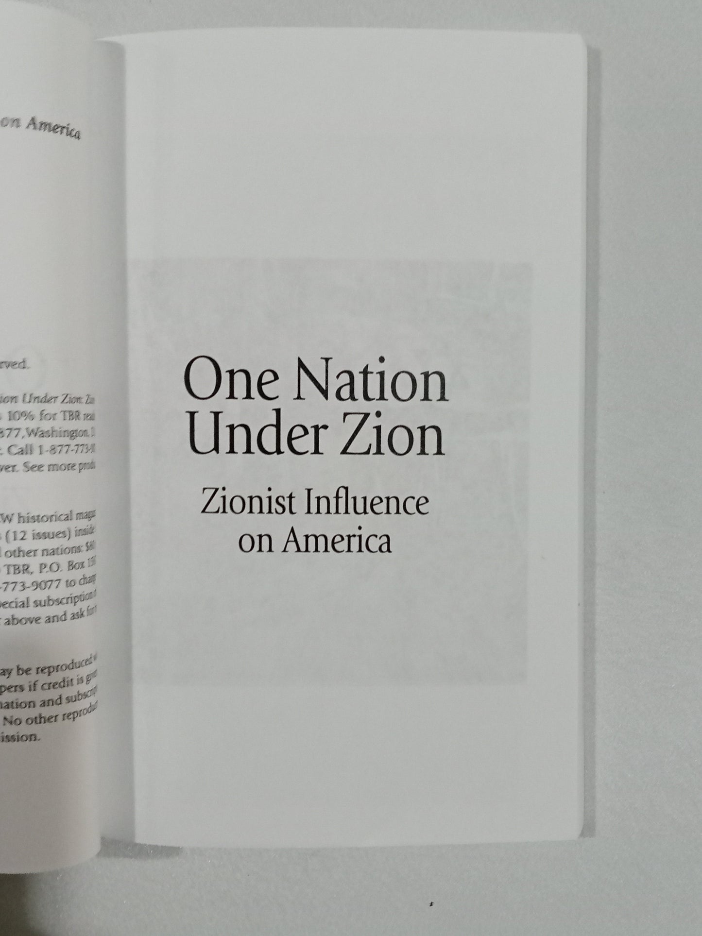 One Nation Under Zion: Zionist Influence on America by Peter Christian PB