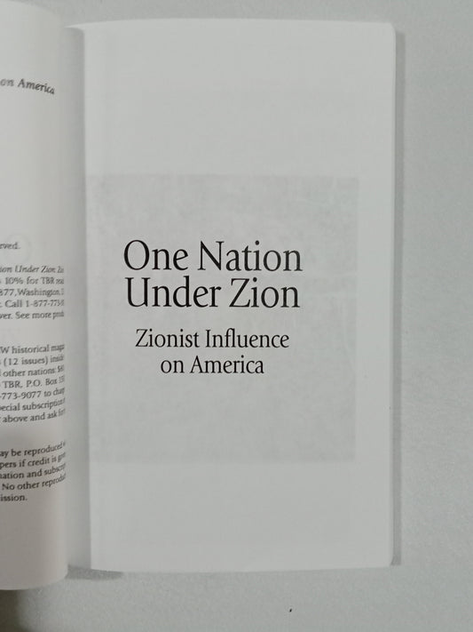 'One Nation Under Zion: Zionist Influence on America by Peter Christian