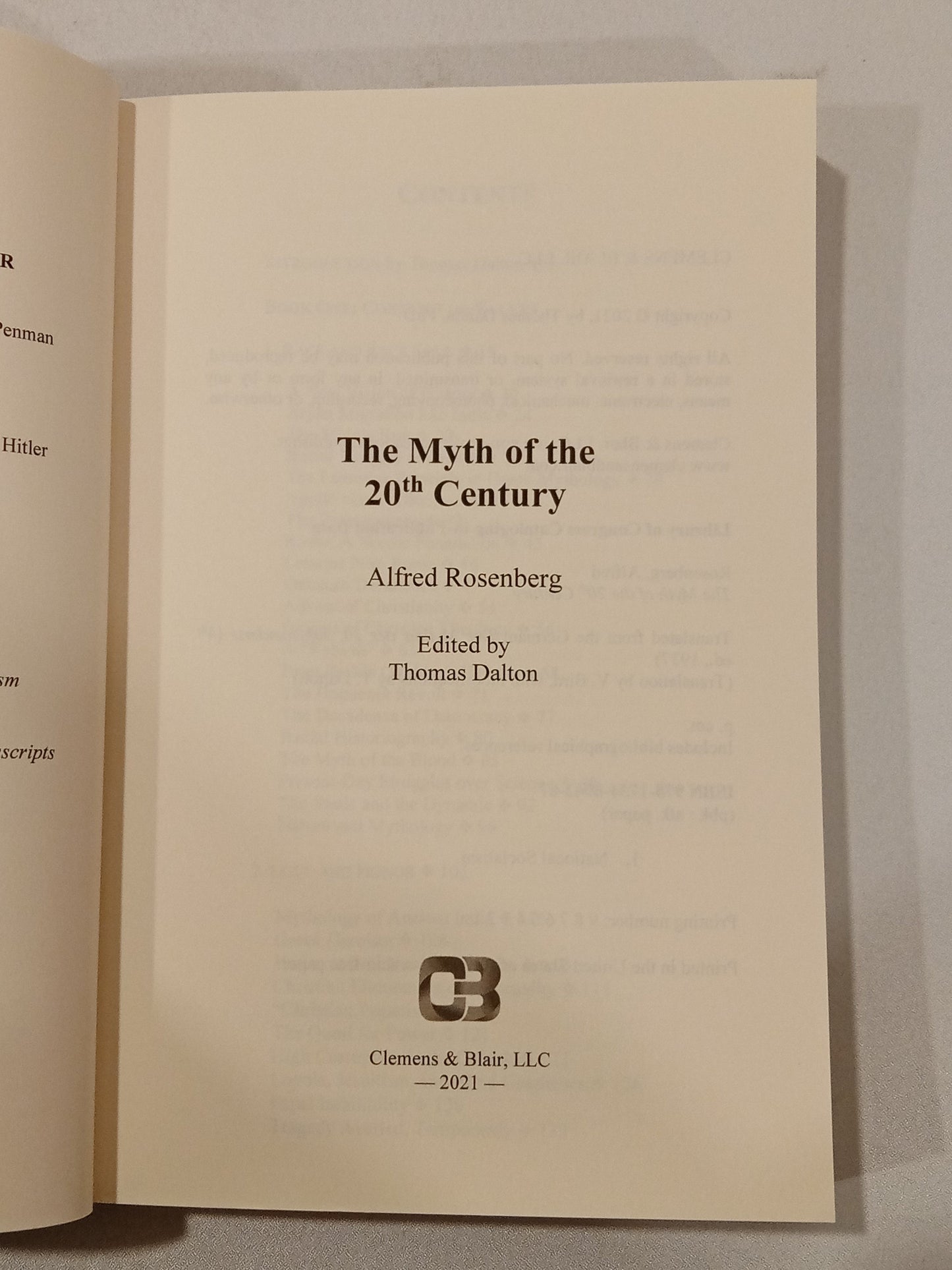 Myth of the 20th Century by Alfred Rosenberg PB