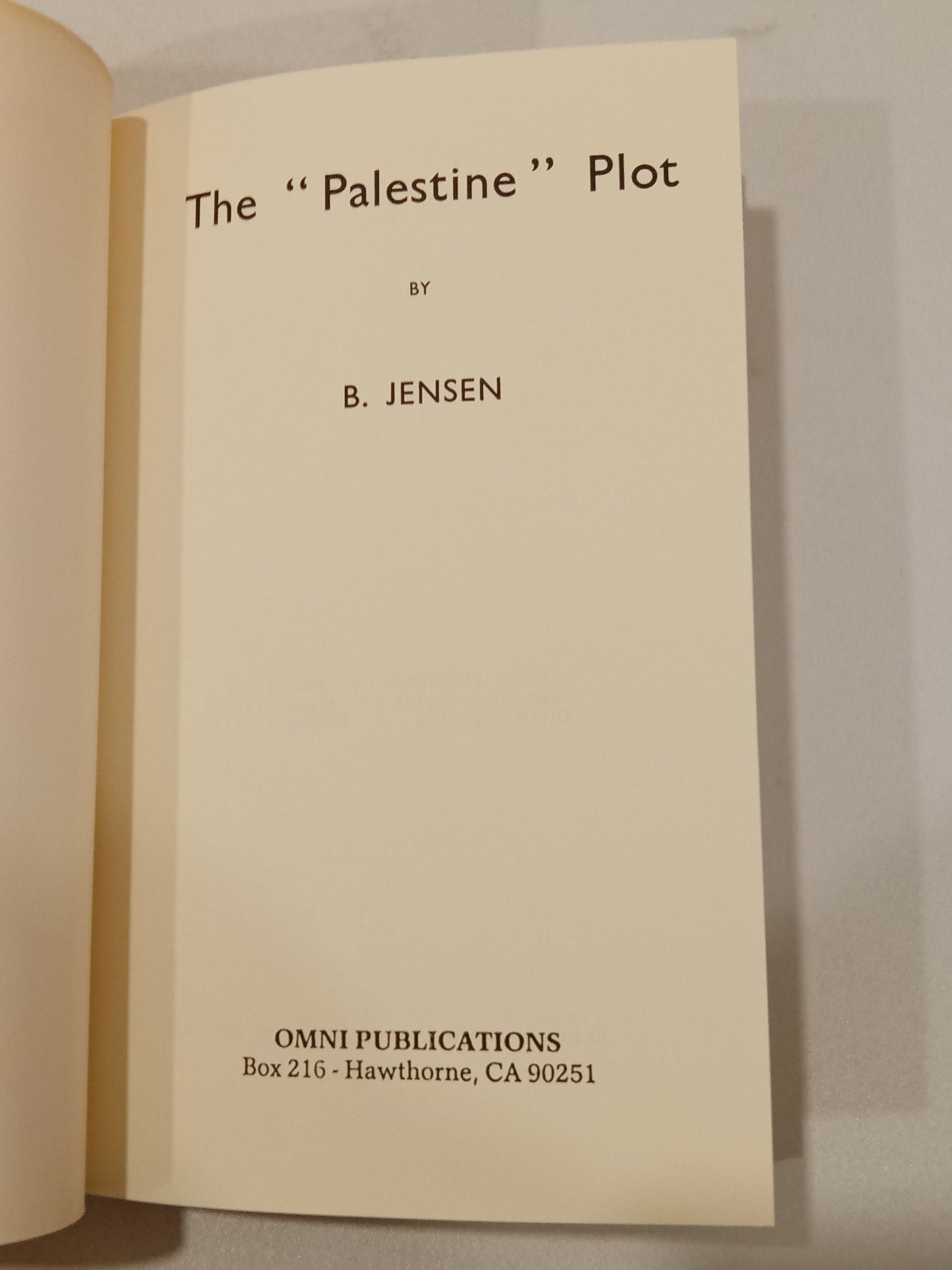 Palestine Plot by B. Jensen PB
