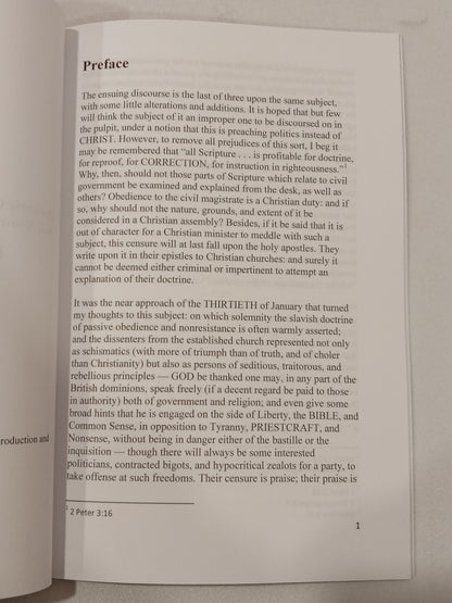Discourse on Submission and Non-Resistance to Powers  by Jonathan Mayhew PB