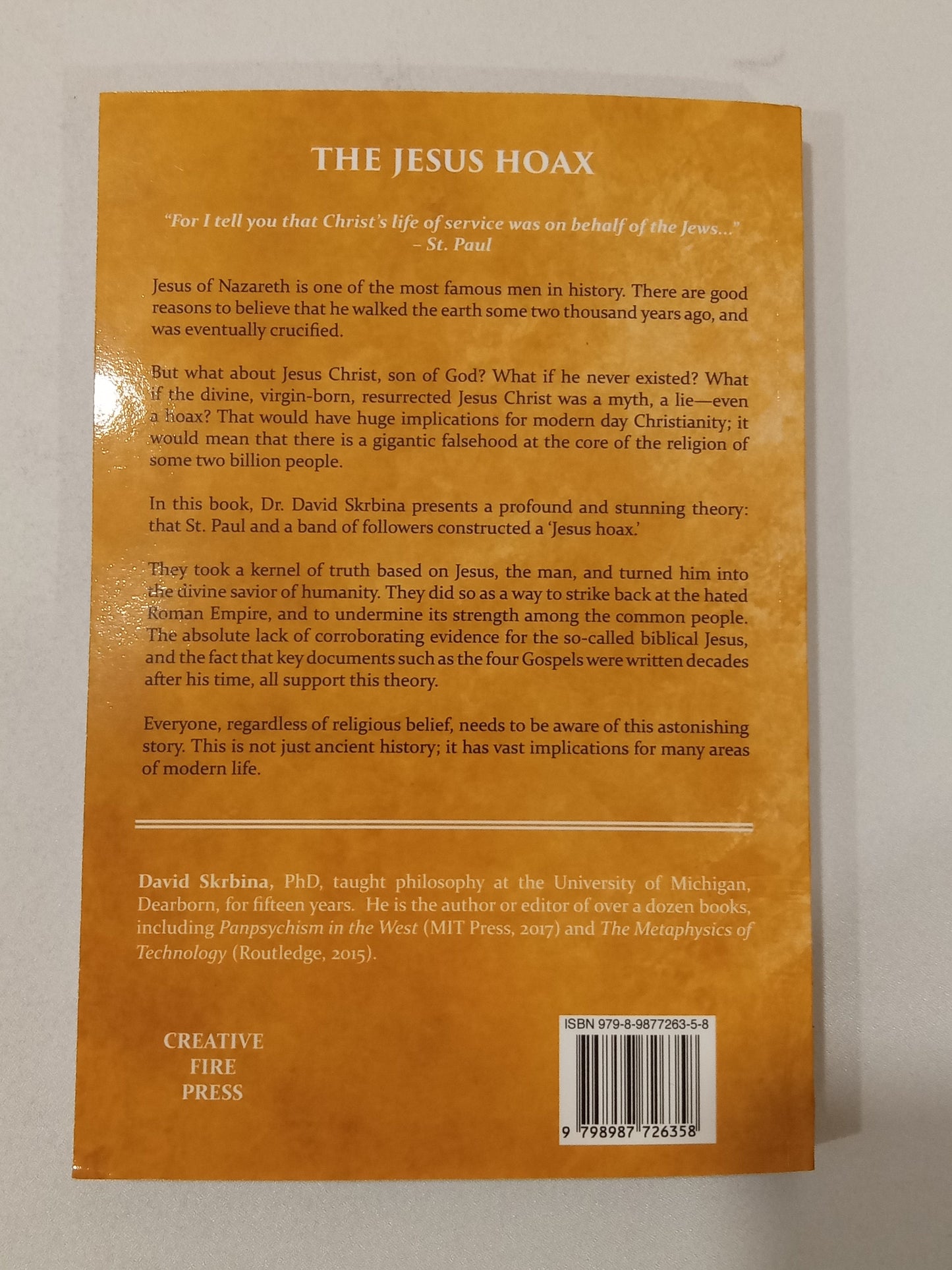 Jesus Hoax: How the Cabal Fooled the World for 2,000 Years by David Skrbina PB