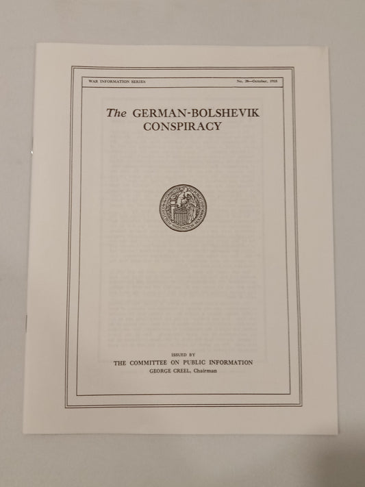 German-Bolshevik Conspiracy by Committee on Public Information SB