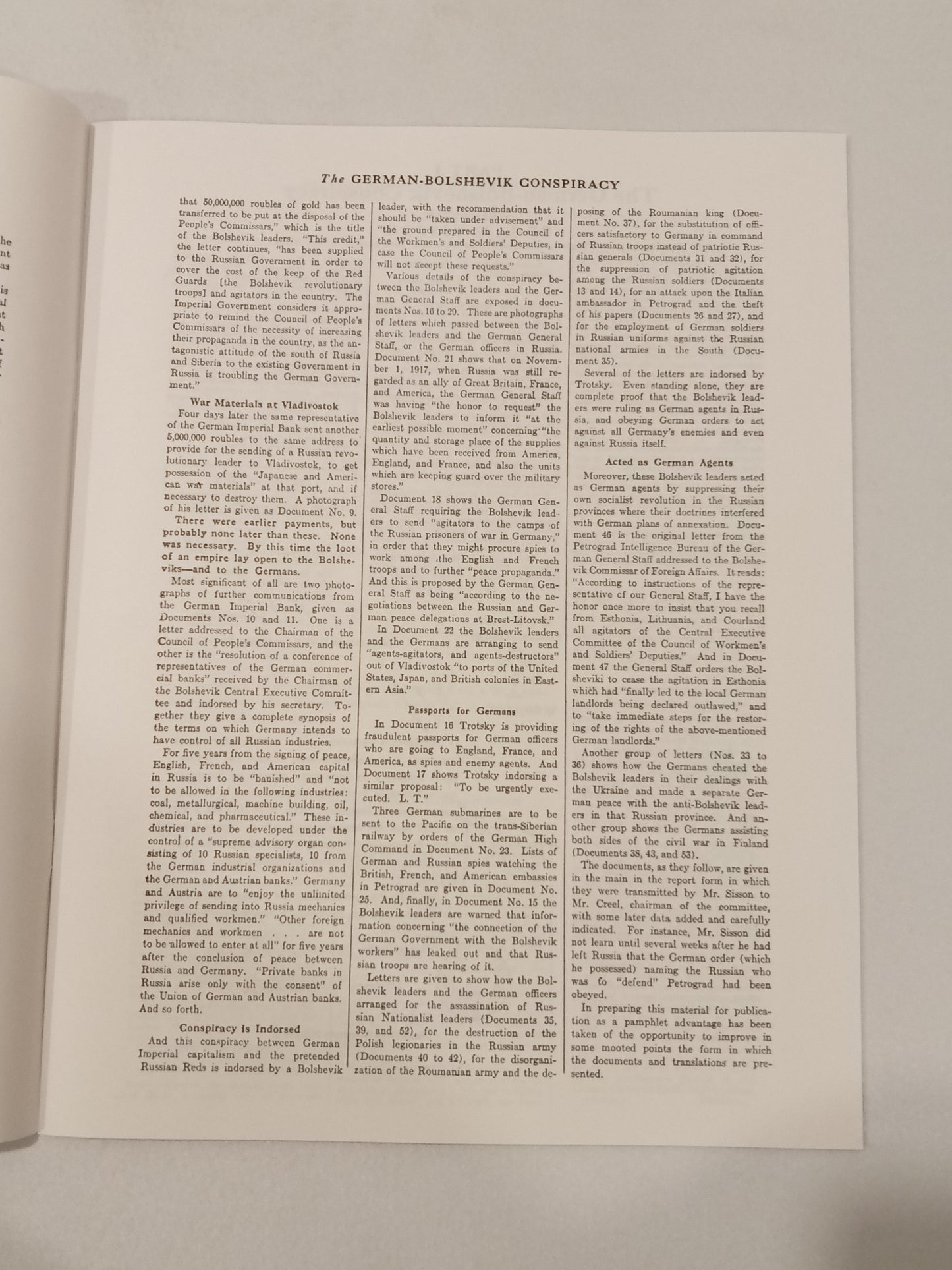 German-Bolshevik Conspiracy by Committee on Public Information SB