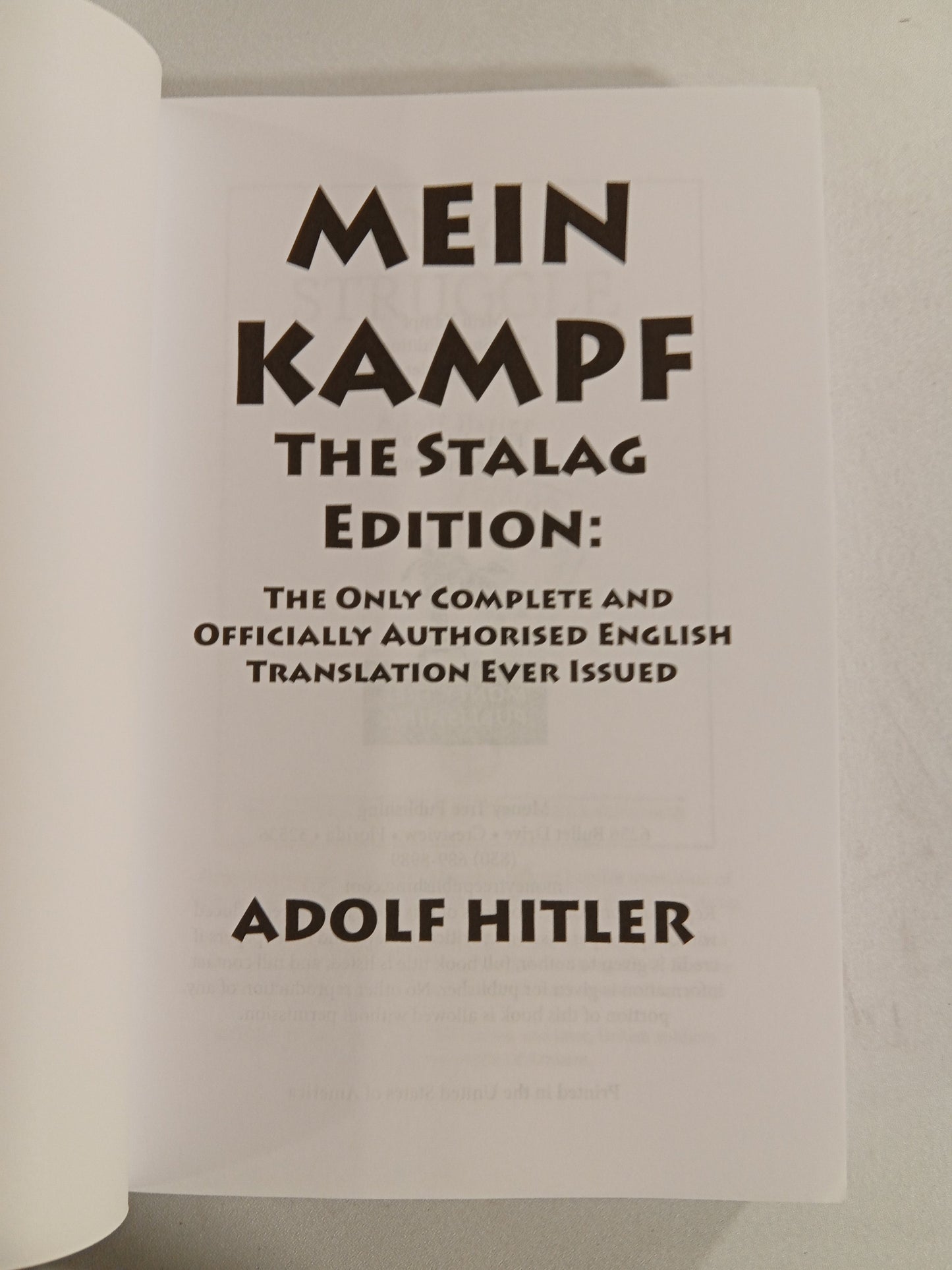 'Mein Kampf, Stalag Edition by Adolf Hitler PB