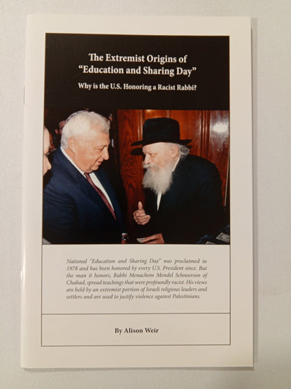 Extremist Origins of Education and Sharing Day: A Racist Rabbi by Alison Weir SB