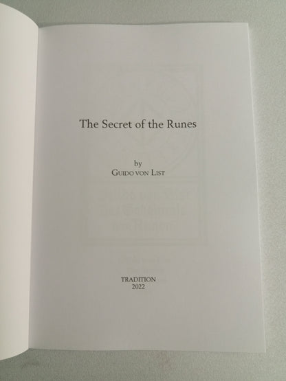 Secret of the Runes by Guido von List