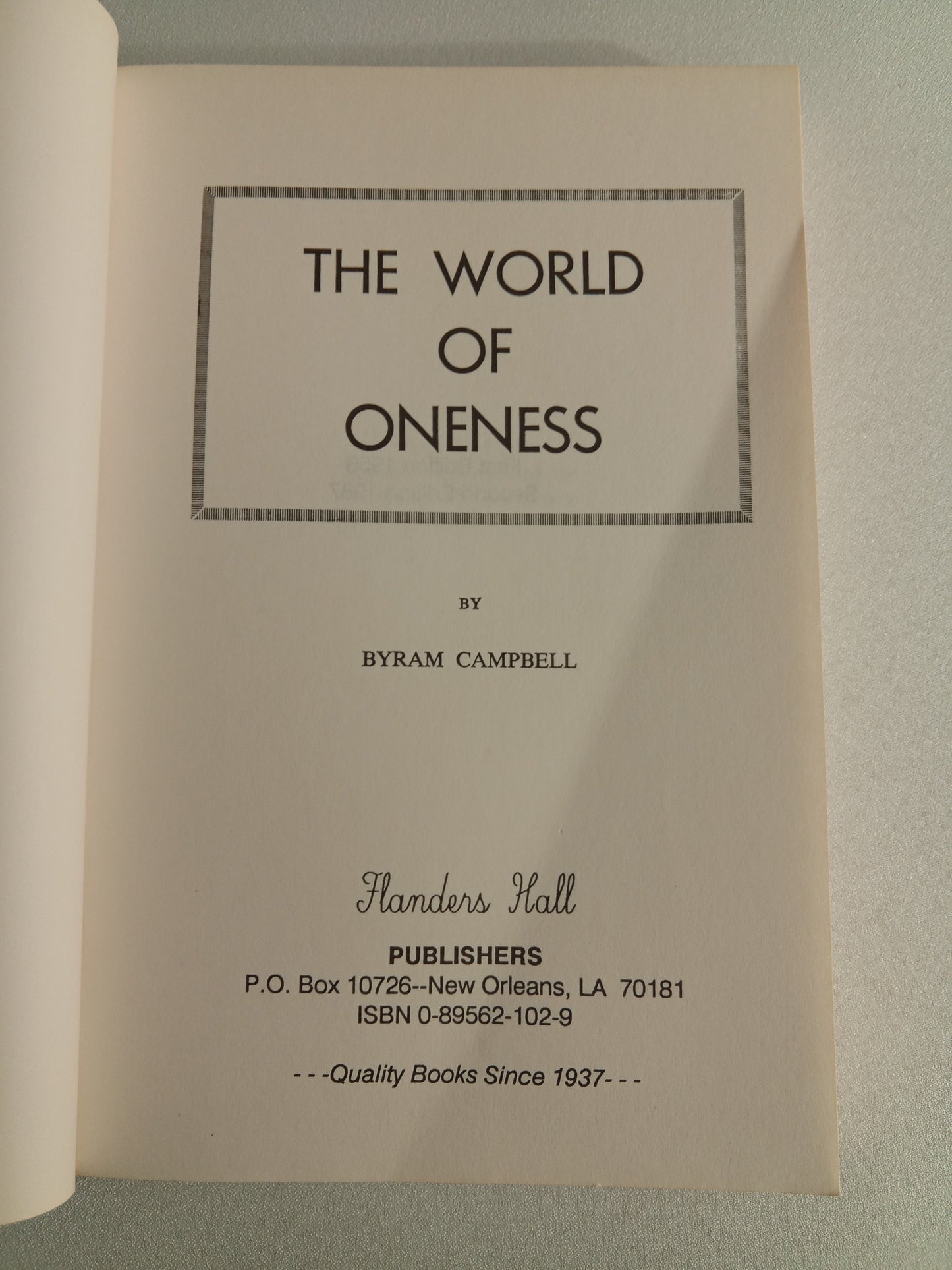 World of Oneness by Byram Campbell