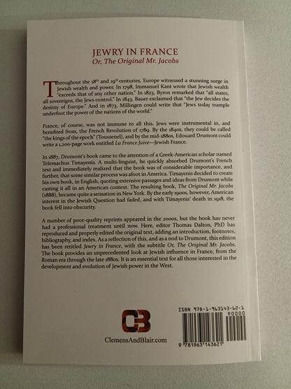 Jewry in France: Original Mr. Jacobs by Telemachus Timayenis PB