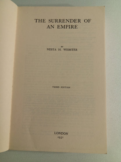 Surrender of an Empire by Nester Webster