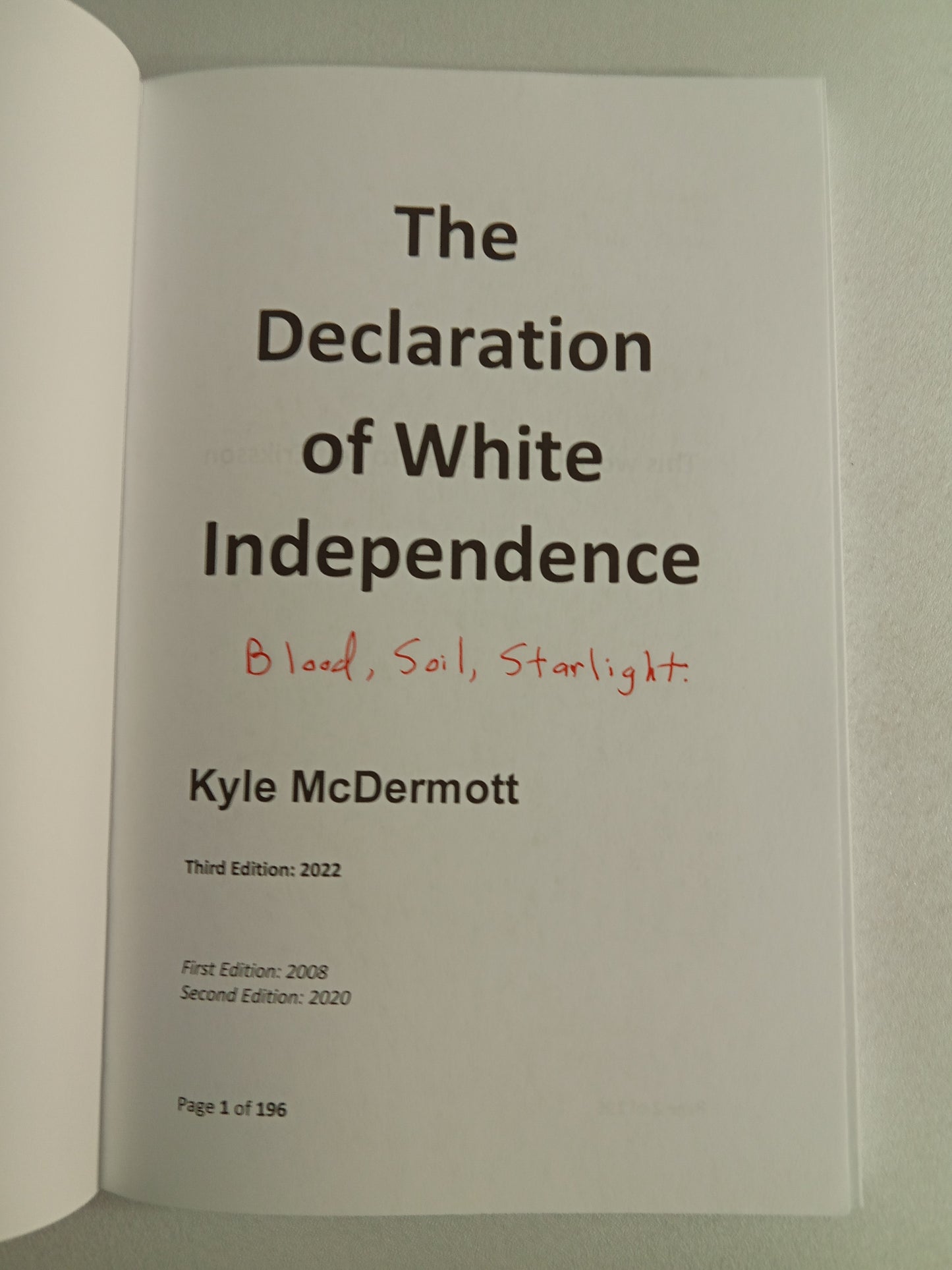 Declaration of White Independence by Kyle McDermott PB