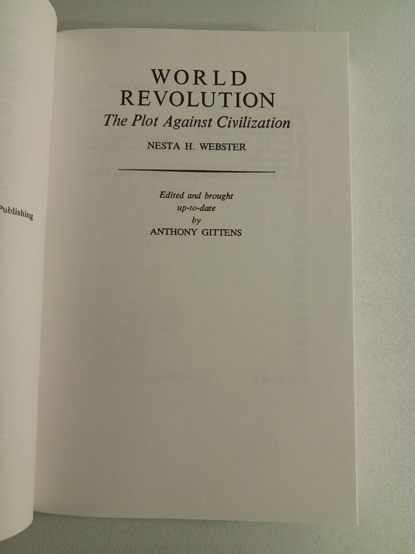World Revolution: The Plot Against Civilization by Nesta Webster PB