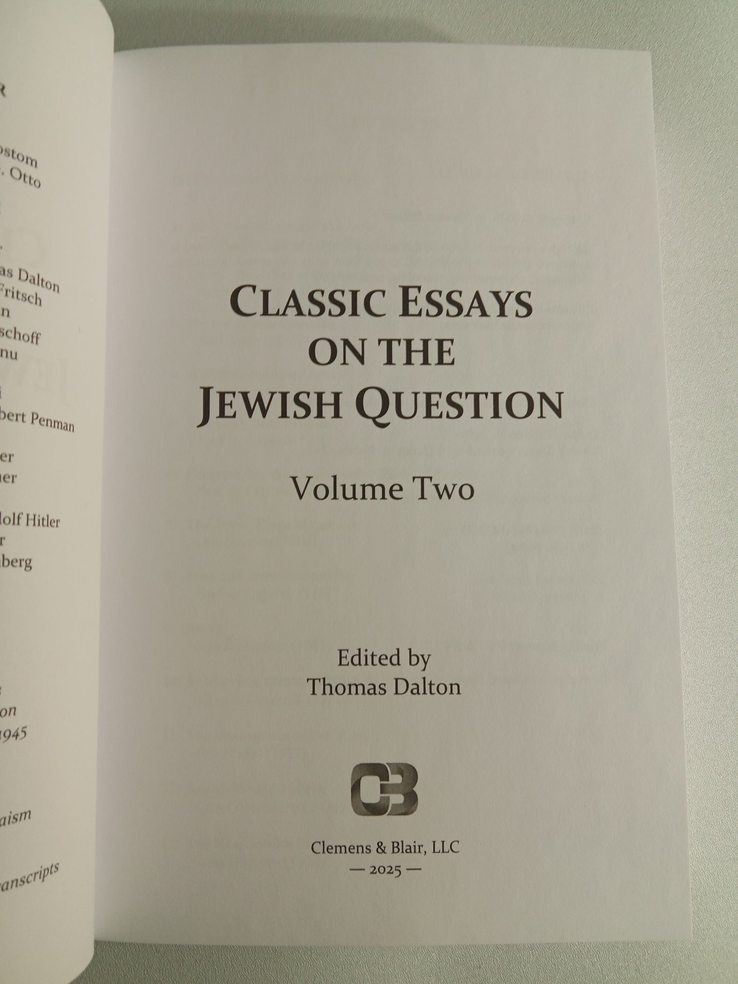 Classic Essays on the Jewish Question, Volume 2 by Thomas Dalton PB