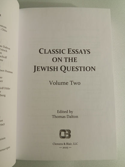 Classic Essays on the Jewish Question, Volume 2 by Thomas Dalton PB