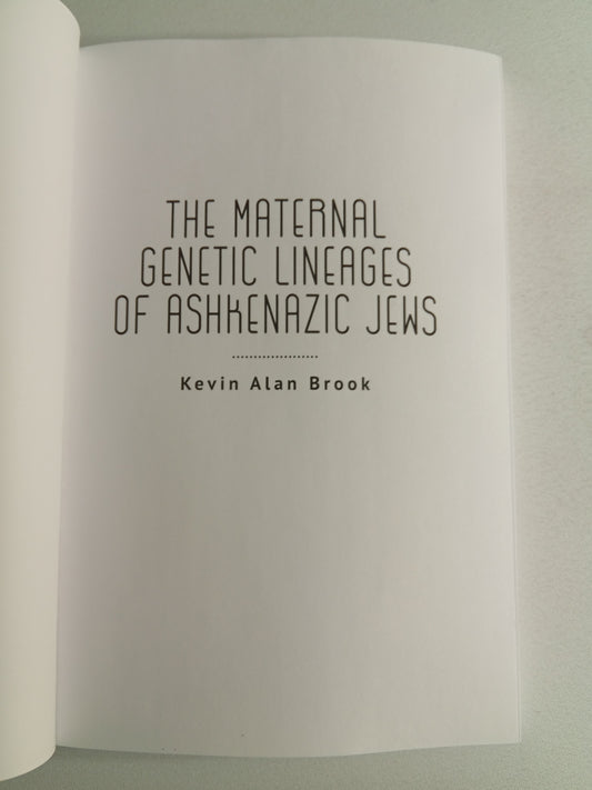Maternal Genetic Lineages of Ashkenazic Jews by Kevin Brook