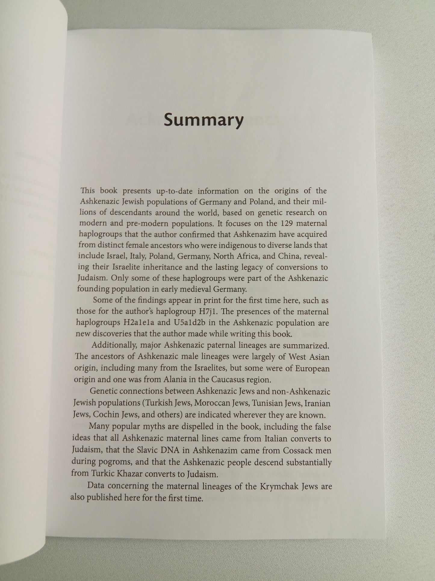 Maternal Genetic Lineages of Ashkenazic Jews by Kevin Brook
