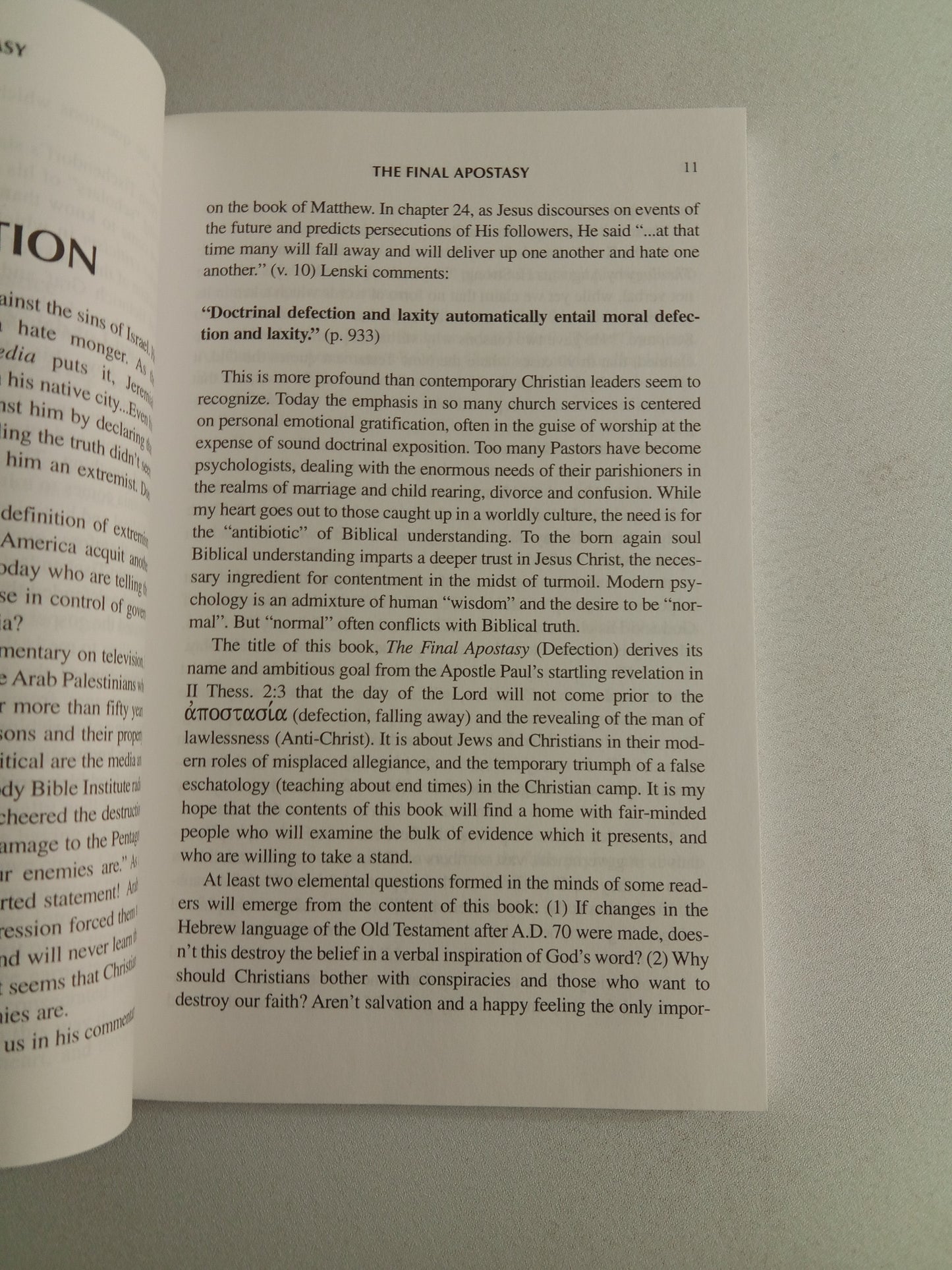 Final Apostasy: Prelude to Anti-Christ by Gordon Ginn PB