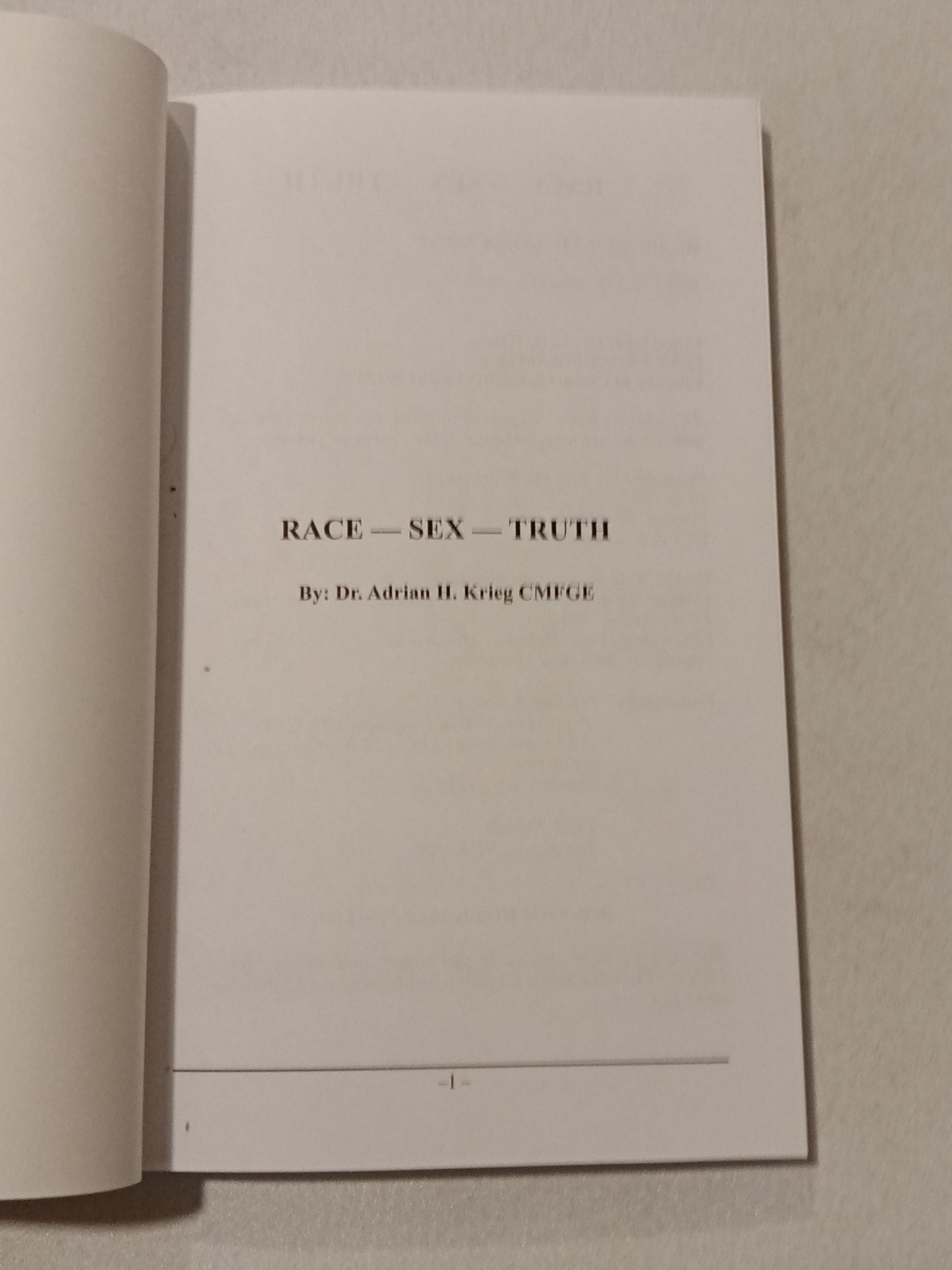 Race, Sex, Truth by Adrian Krieg