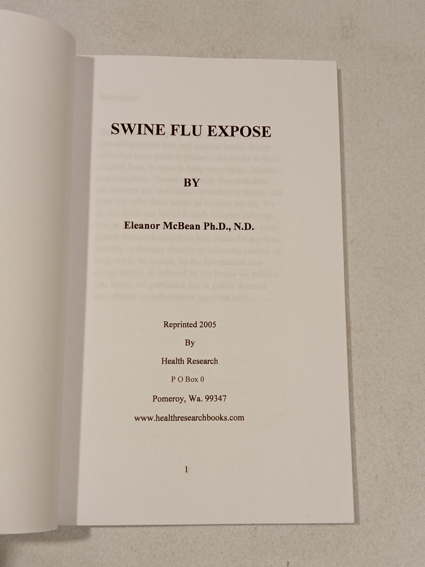 Swine Flu Expose by Eleanor McBean