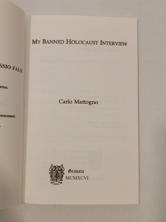 My Banned Holocaust Interview: Debate, Italian Style? by Carlo Mattogno