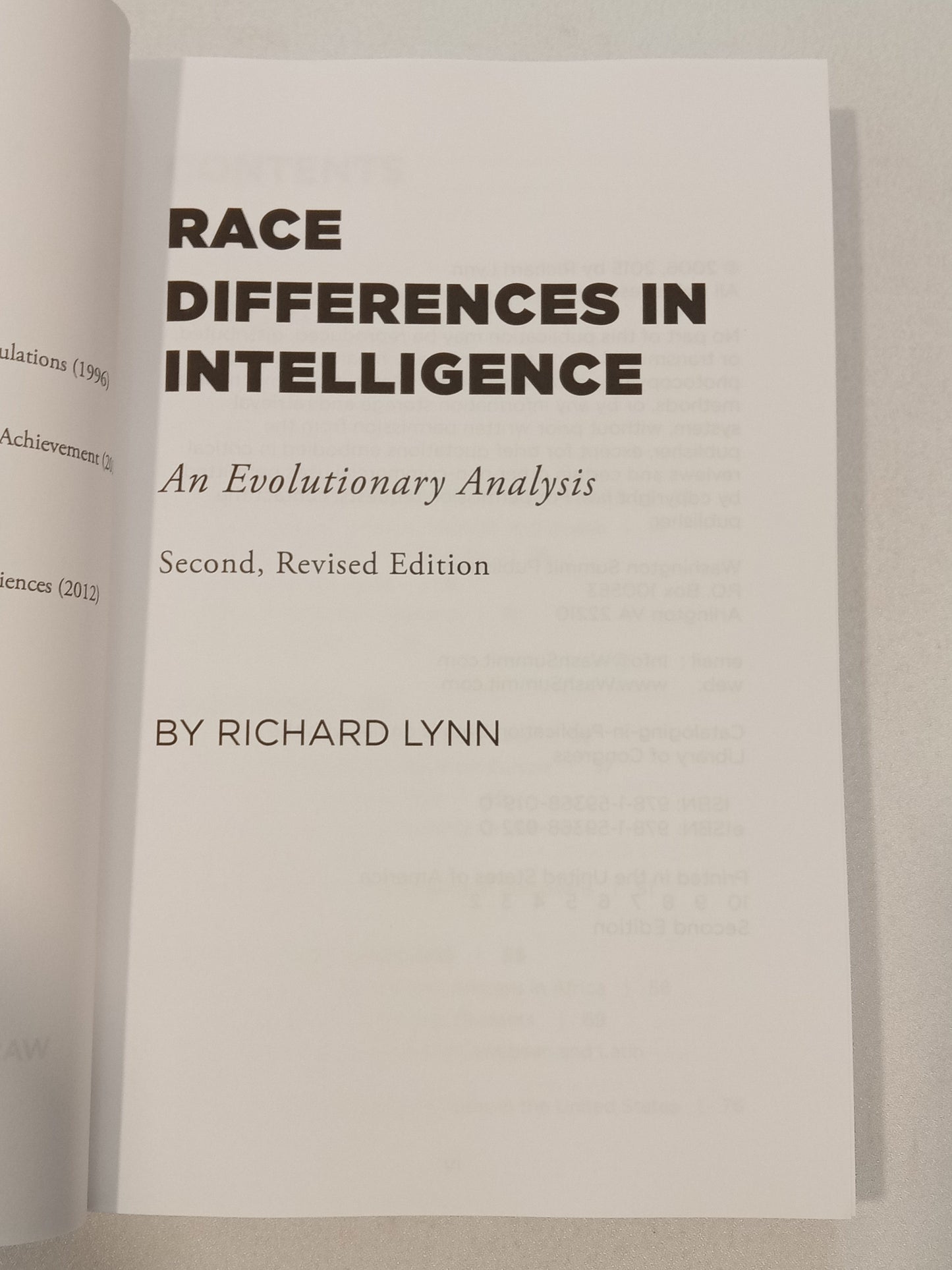 Race Differences in Intelligence: An Evolutionary Analysis by Richard Lynn PB