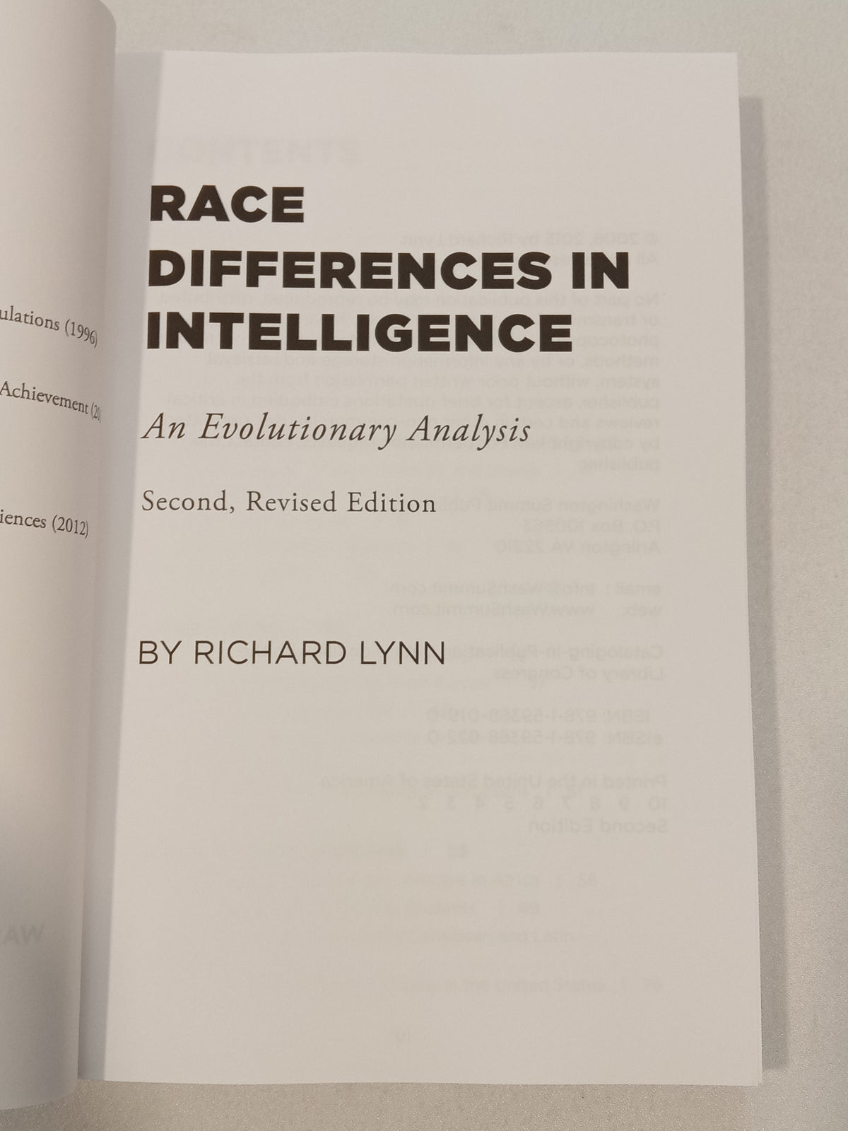 'Race Differences in Intelligence: An Evolutionary Analysis by Richard Lynn PB