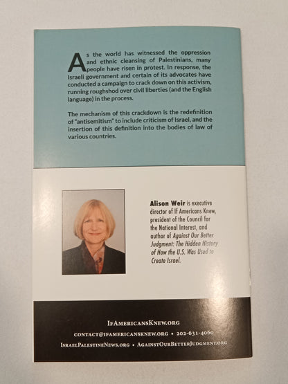 International Campaign to Criminalize Criticism of Israel by Alison Weir SB