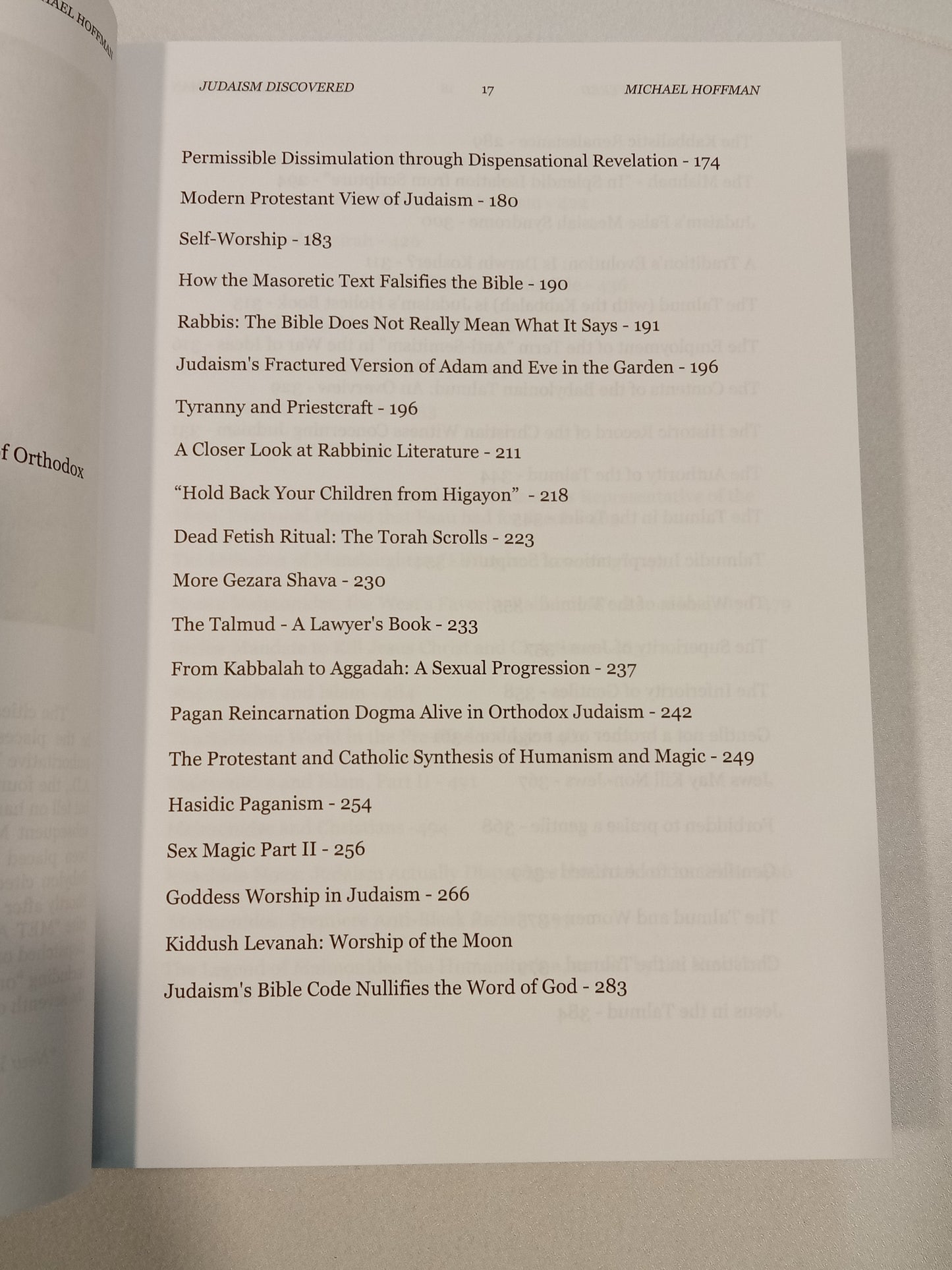 'Judaism Discovered: A Study of the Anti-Biblical Religion of Racism, Self-Worship, Superstition, and Deceit by Michael Hoffman PB
