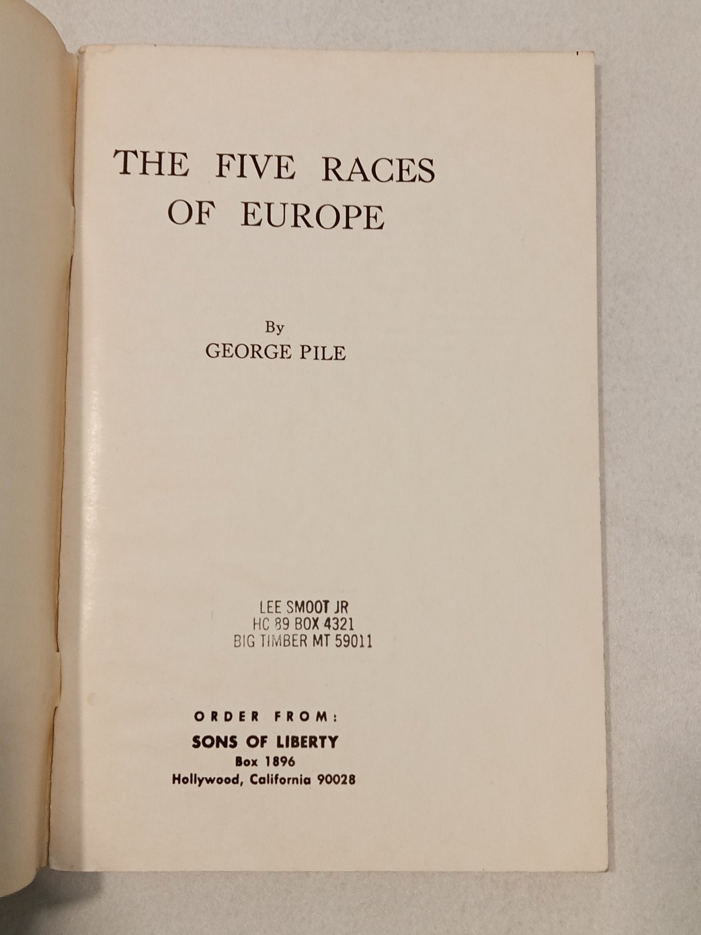Five Races of Europe by George Pile SB