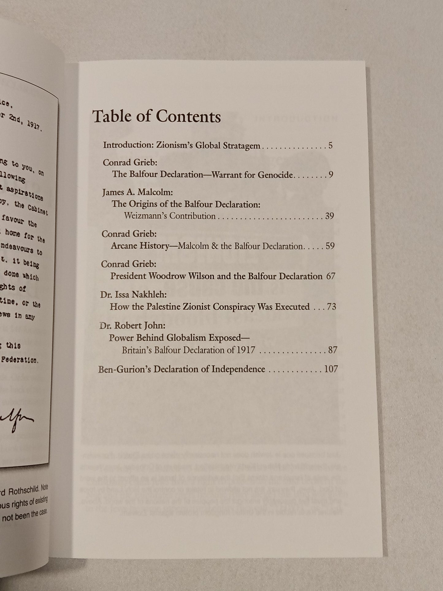 Short History of the Balfour Declaration by John Tiffany PB