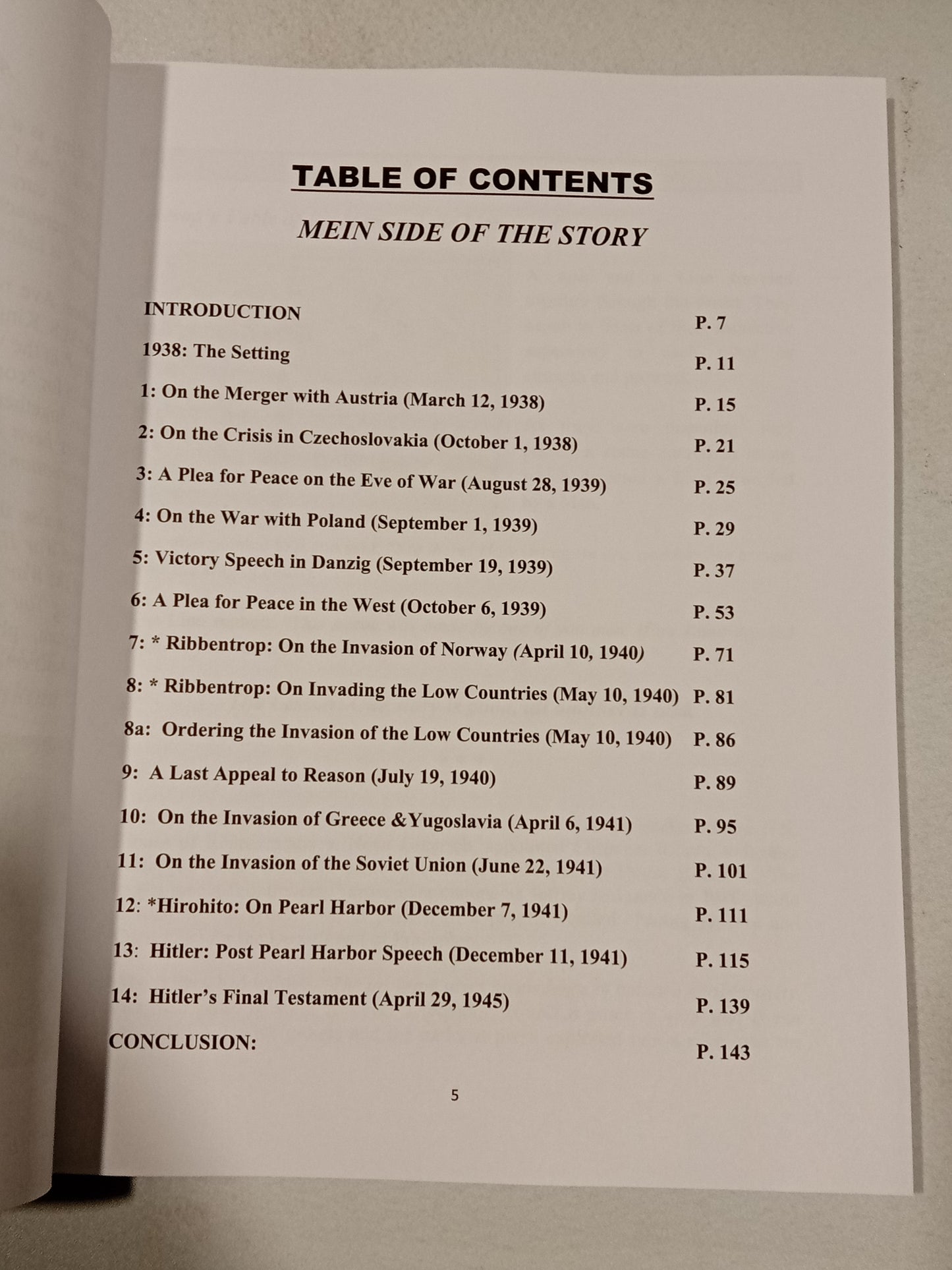 Mein Side of the Story: Key World War II Addresses by Michael King