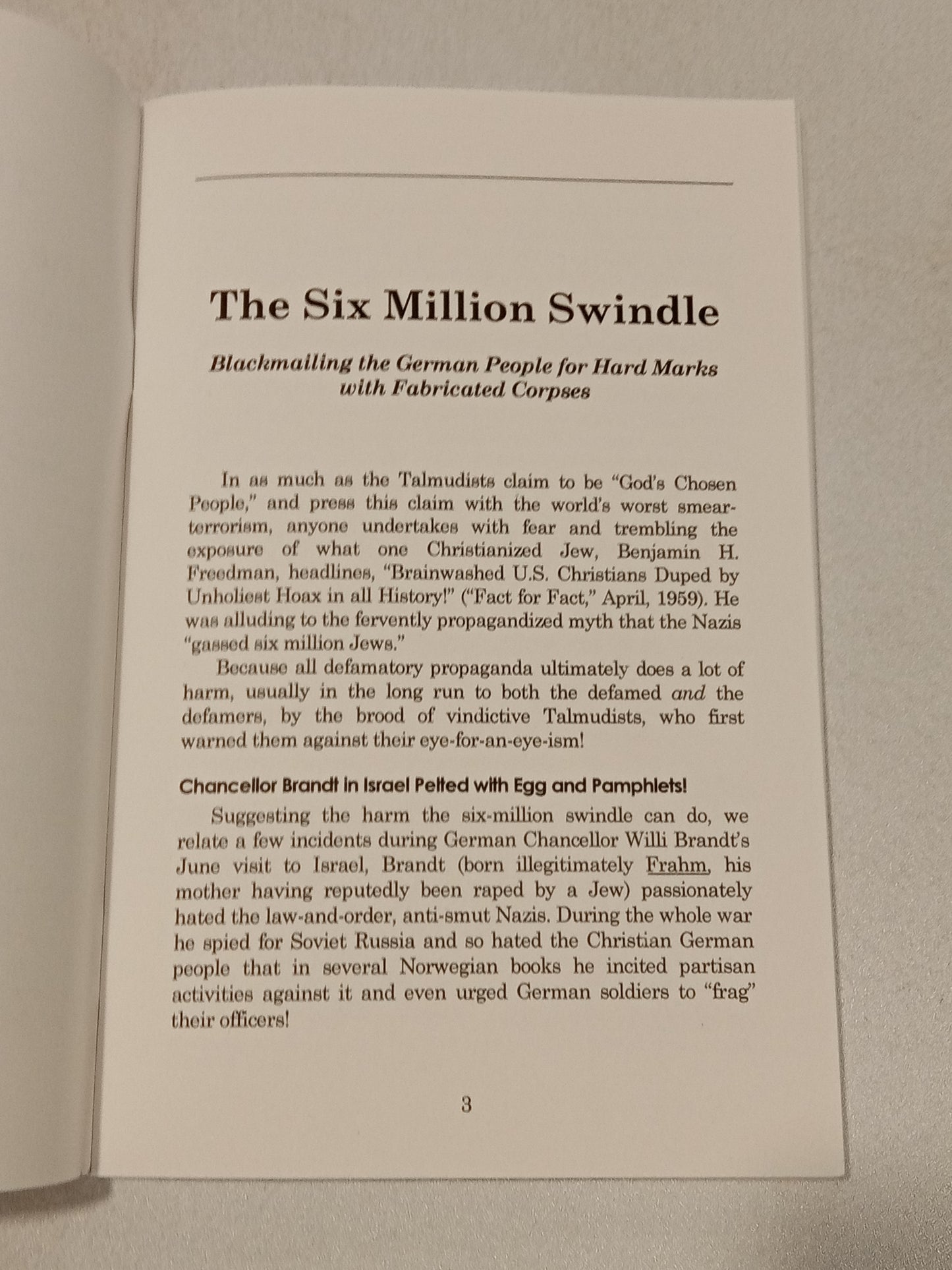Six Million Swindle: Blackmailing the German People for Hard Marks with Fabricated Corpses by Austin App SB