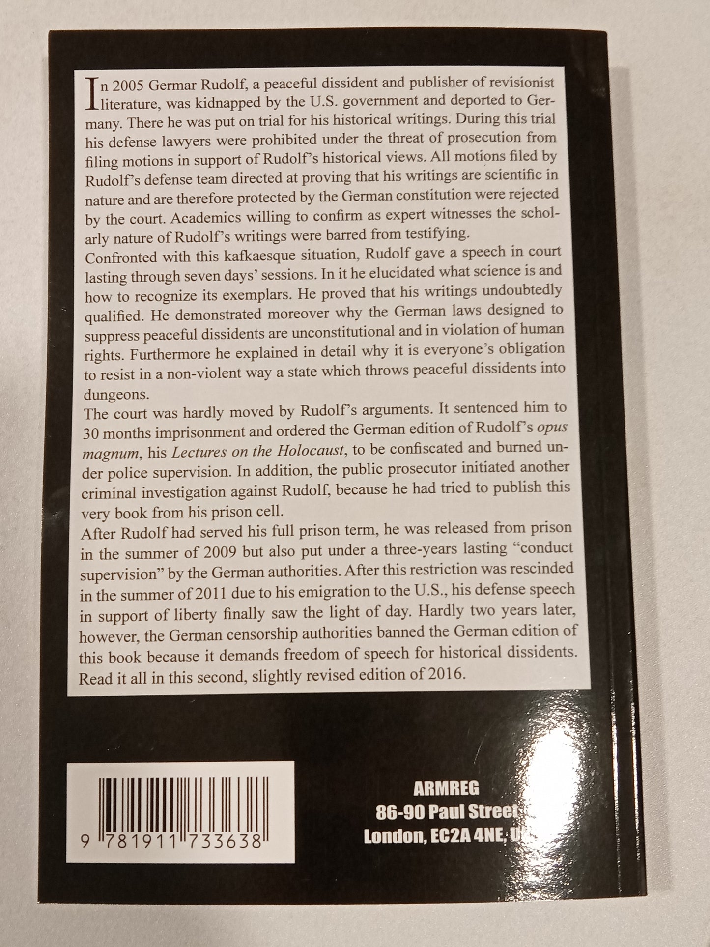 Resistance is Obligatory!: Why Freedom of Speech Matters by Germar Rudolf PB