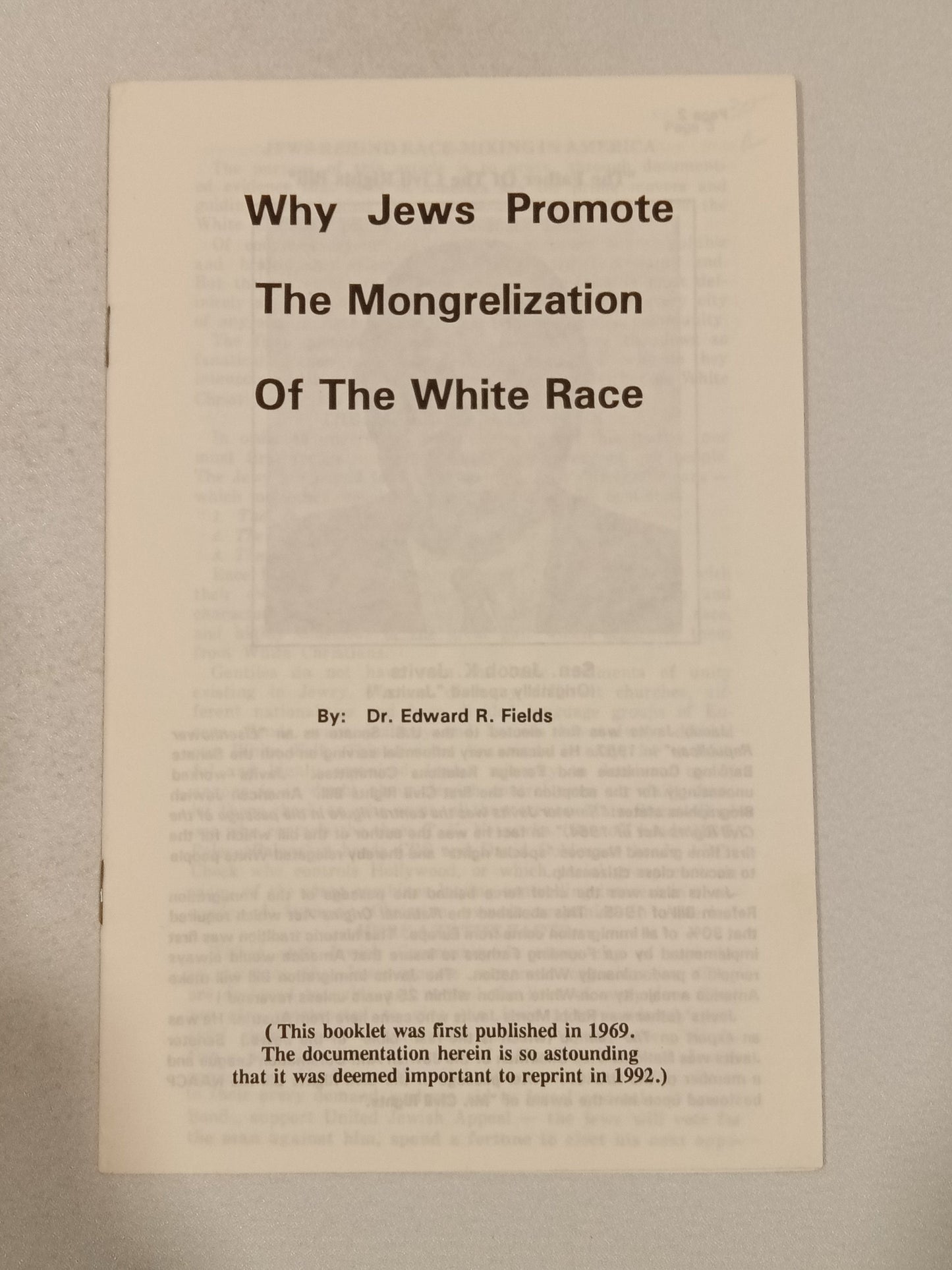 Why Jews Promote the Mongrelization of the White Race by Edward Fields SB