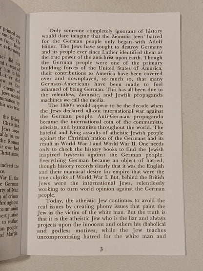 Martin Luther: Quotes Concerning the Jews by V. Herrell SB