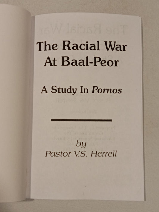 Racial War at Baal-Peor: A Study in Pornos by V. Herrell PB