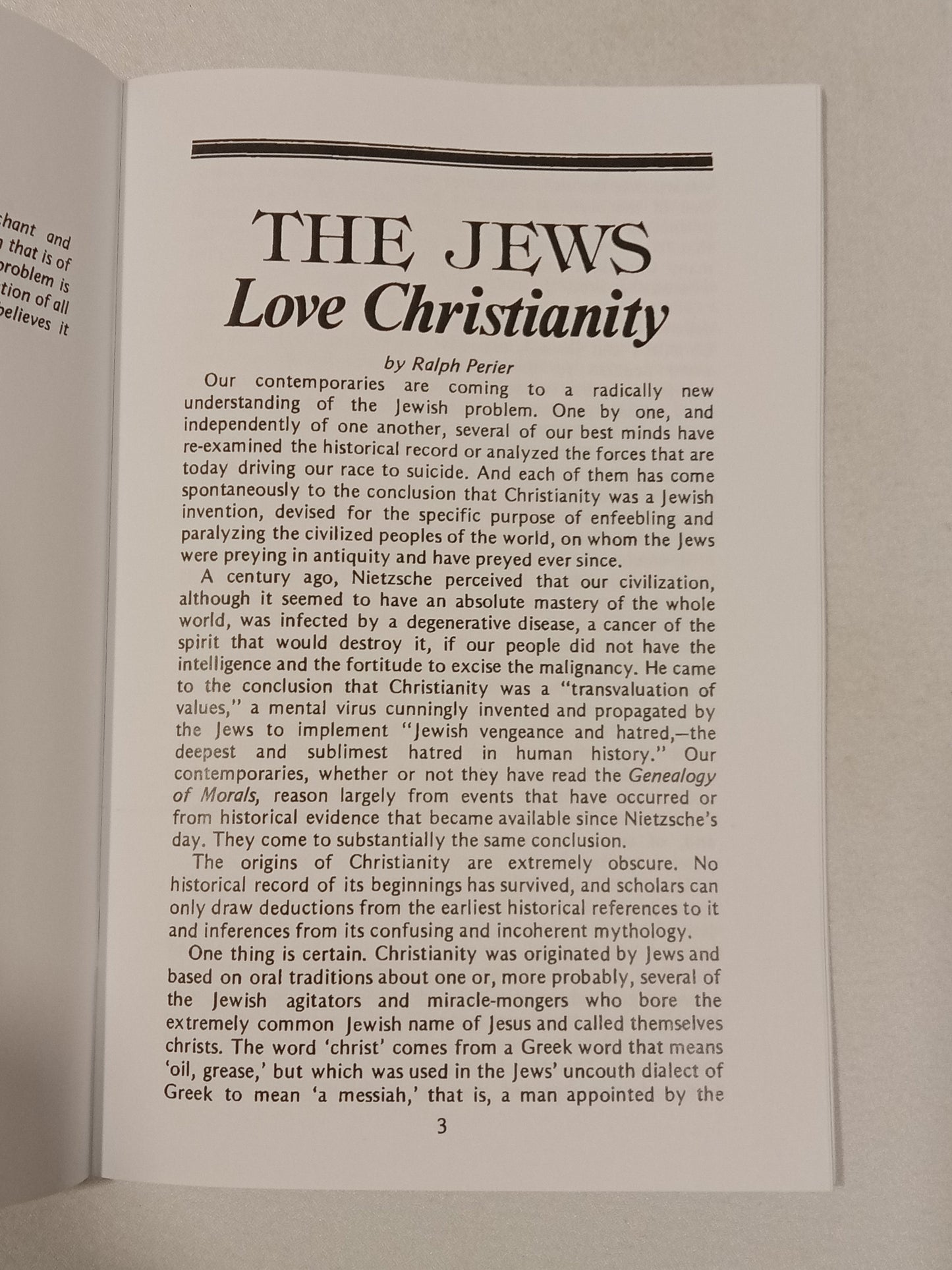Jews Love Christianity by Revilo Oliver SB