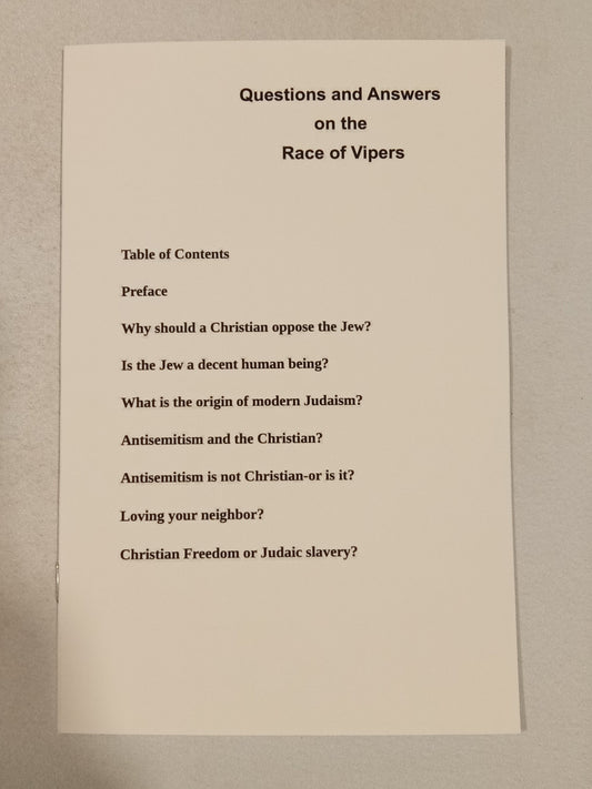 Questions and Answers on the Race of Vipers by V. Herrell SB