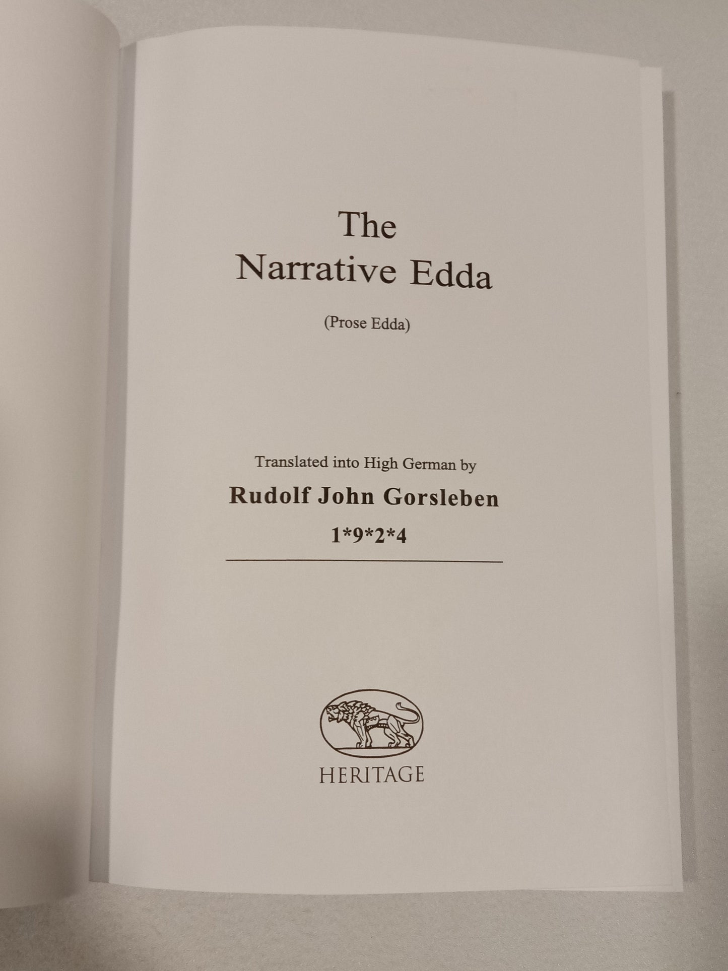 Narrative Edda by Rudolf Gorsleben PB