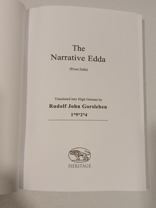 Narrative Edda by Rudolf Gorsleben PB