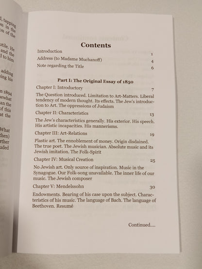 Judaism in Music by Richard Wagner PB
