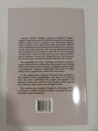 Judaism in Music by Richard Wagner PB