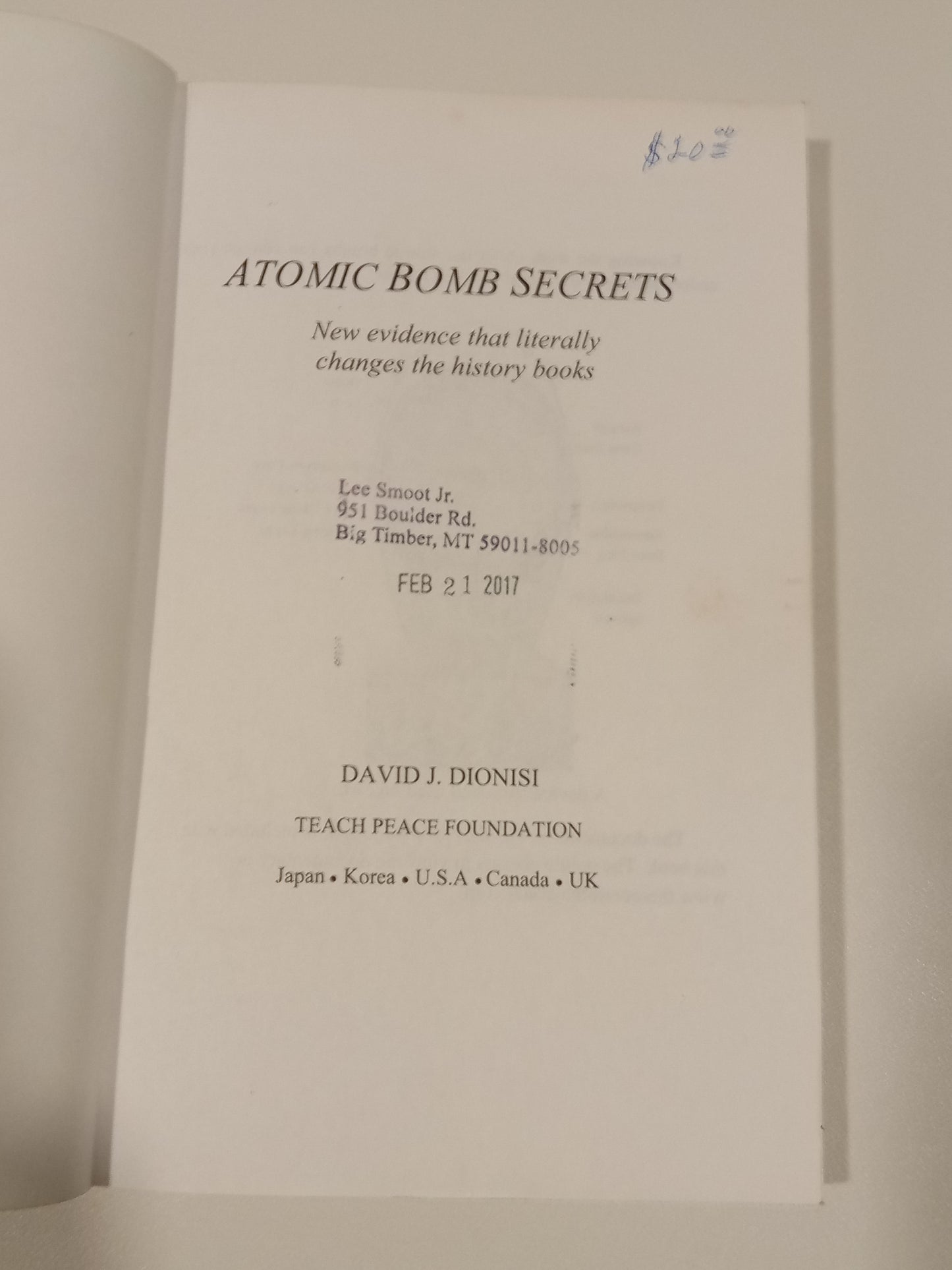 Atomic Bomb Secrets by David Dionisi PB
