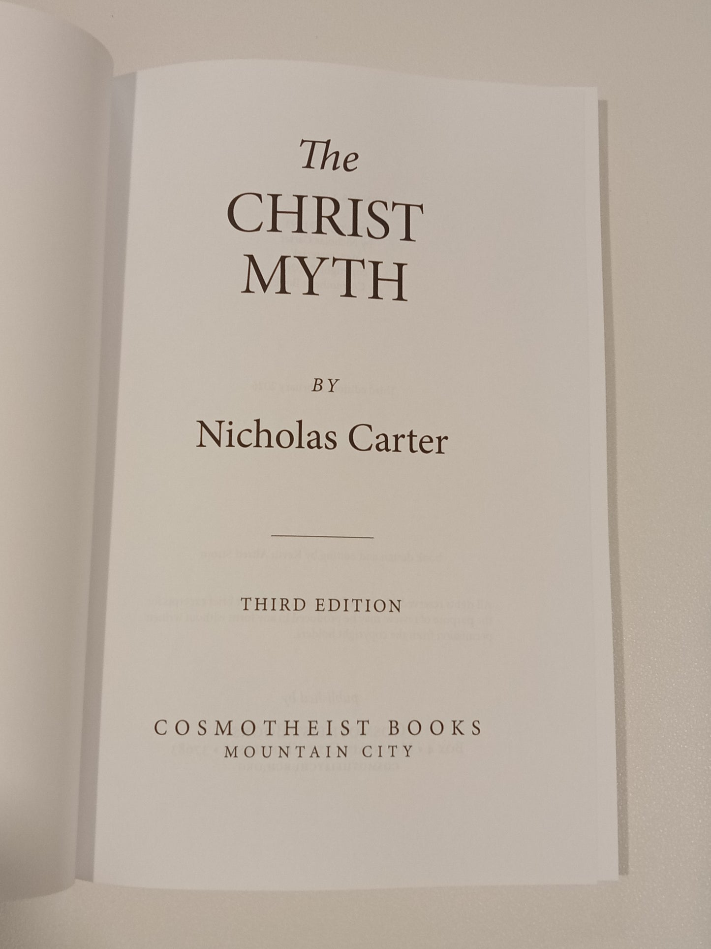 Christ Myth by Nicholas Carter PB