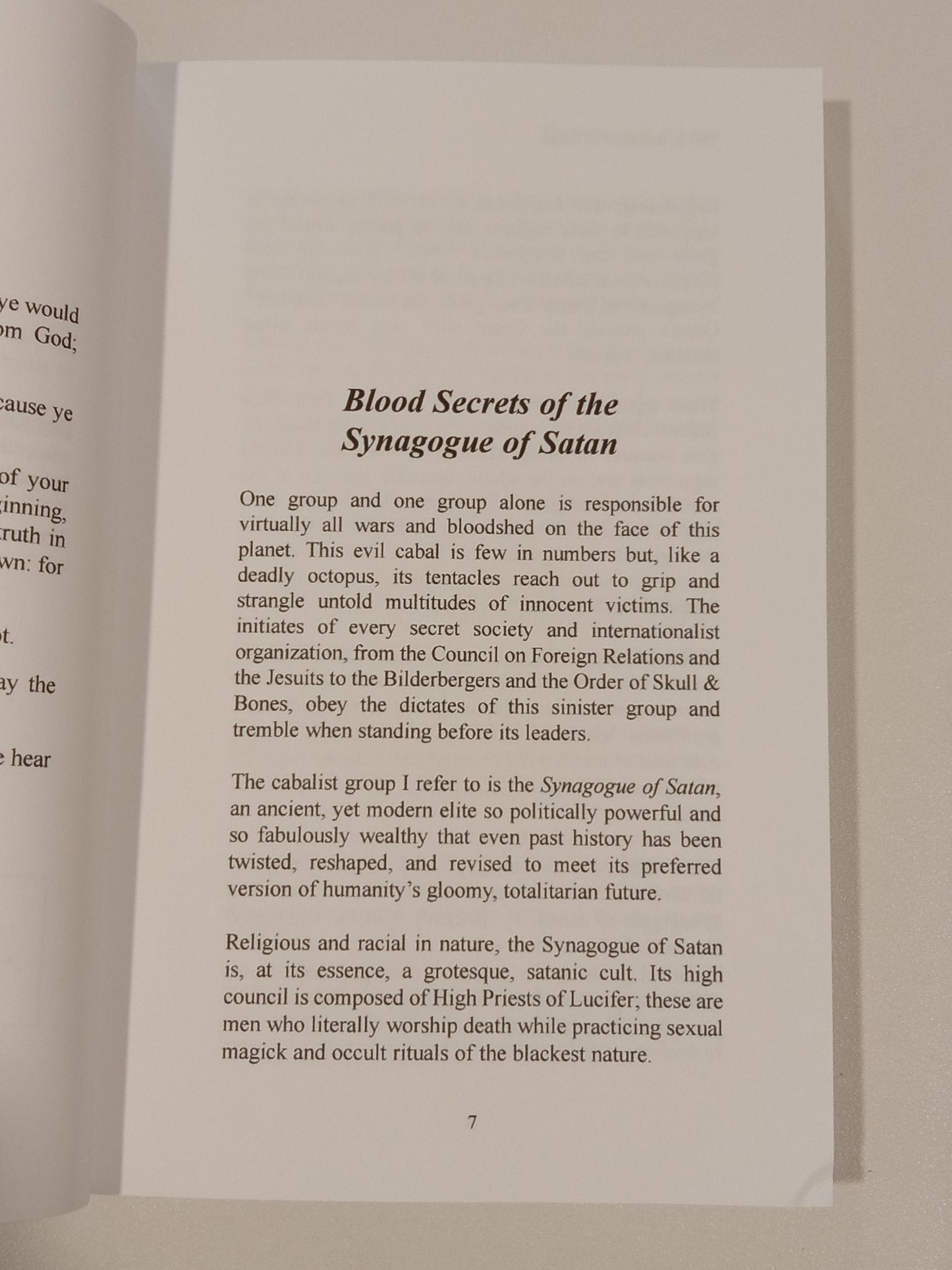 Synagogue of Satan: The Secret History of Jewish World Domination by Andrew Hitchcock PB