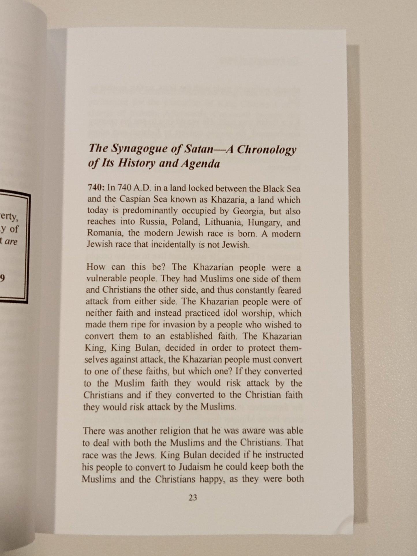 Synagogue of Satan: The Secret History of Jewish World Domination by Andrew Hitchcock PB