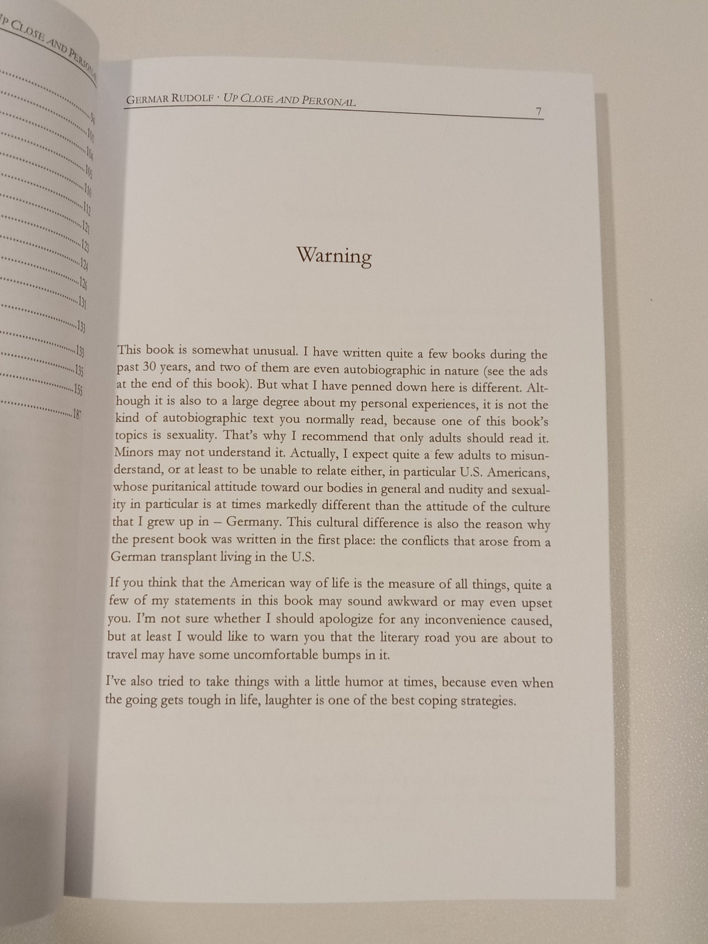 Up Close and Personal: The Legal Hazards of Maintaining Physical Fitness by Germar Rudolf PB